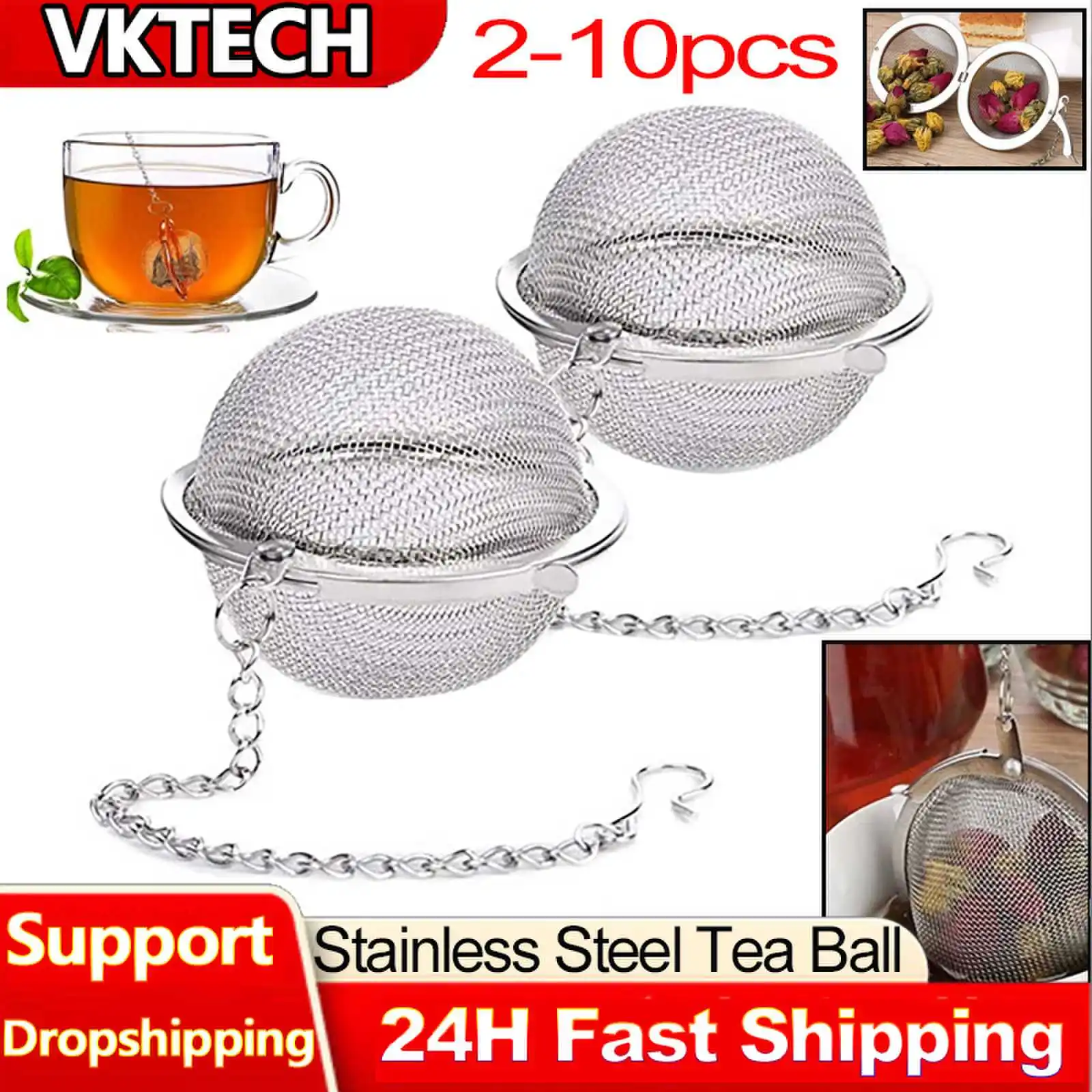 Loose Leaf Tea Infuser - 스테인리스 스틸 볼 메쉬 인퓨저 여과기,