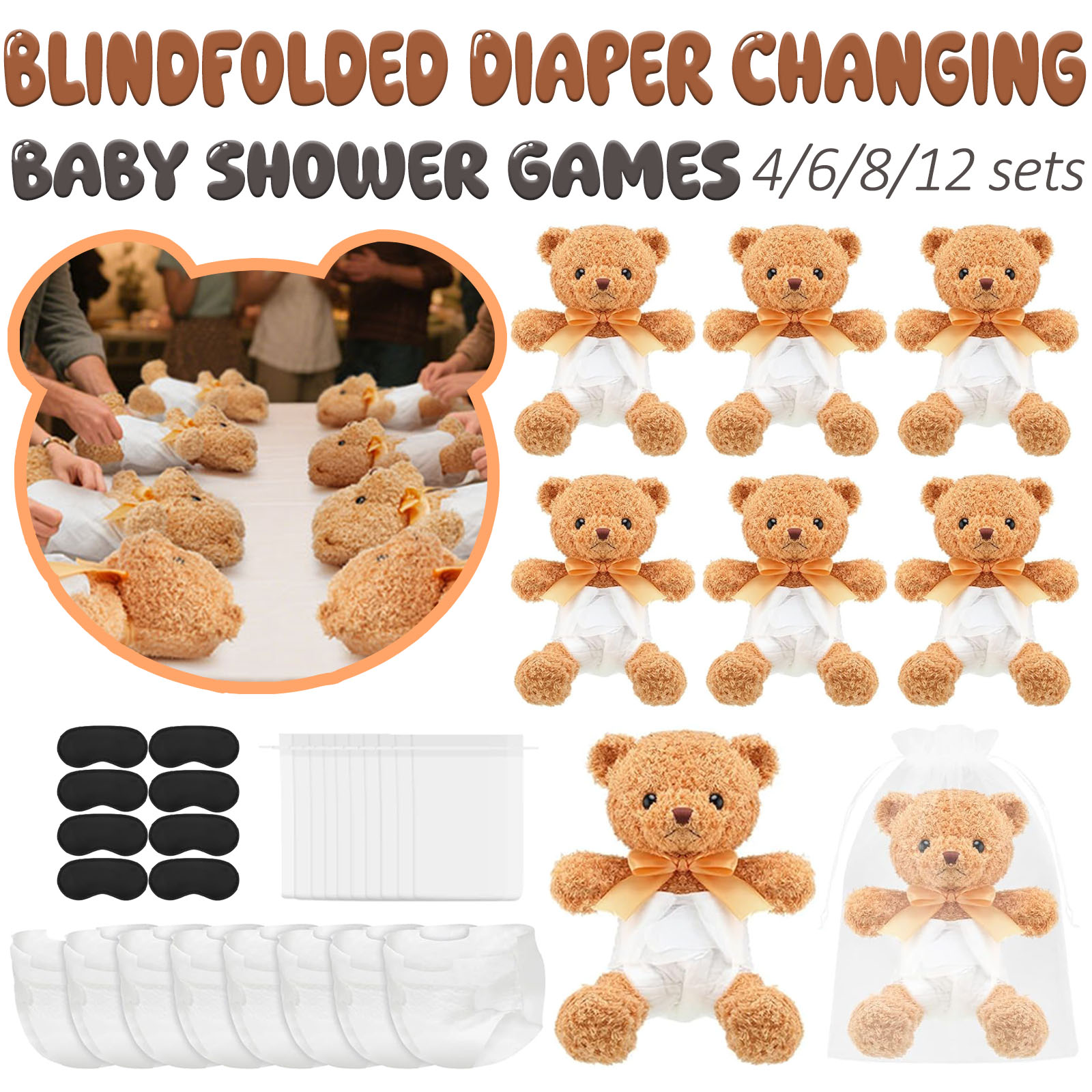 Cloth Diaper Insert - 4/6/8/12 세트 베이비 샤워 게임 상품