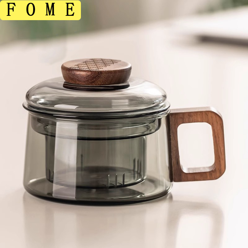 Loose Leaf Tea Infuser - 느슨한 잎 차 나무 손잡이 피는