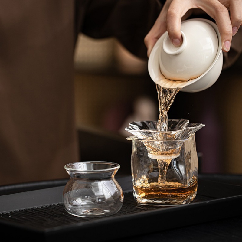 Loose Leaf Tea Infuser - 유리 차 여과기, 지지대 받침대 포함,