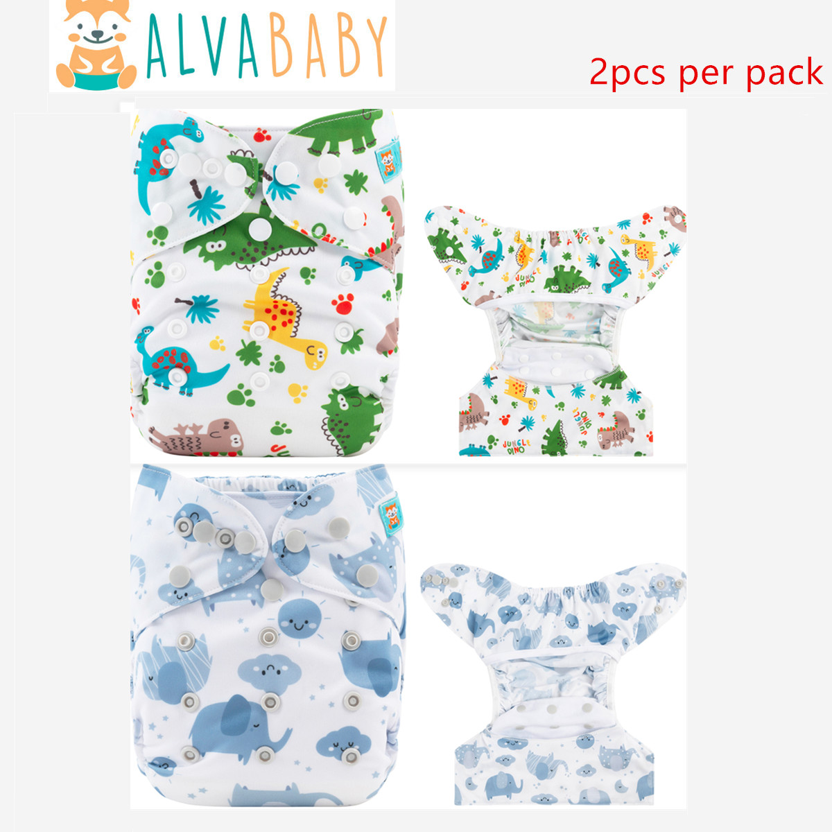 Cloth Diaper Insert - 2pcs 친환경 아기 천 기저귀 커버