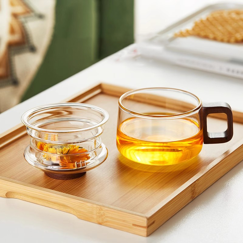 느슨한 잎 차 나무 손잡이 피는 차 기관총 필터 머그  - Loose Leaf Tea Infuser 리뷰 및 가격
