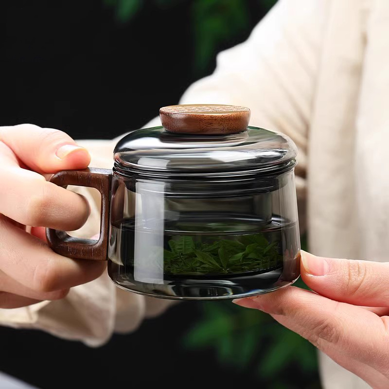 느슨한 잎 차 나무 손잡이 피는 차 기관총 필터 머그  - Loose Leaf Tea Infuser 리뷰 및 가격