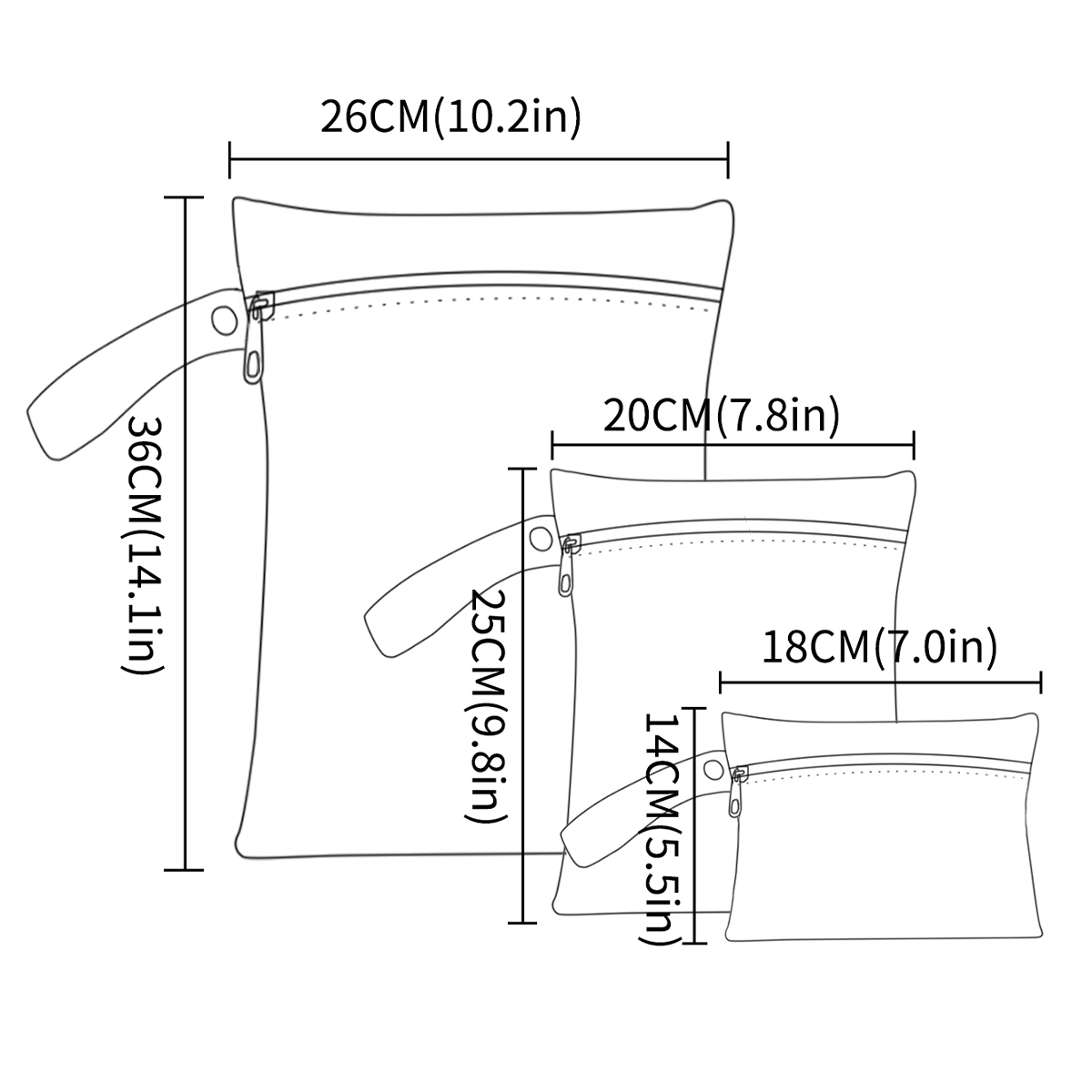 3Pcs/S 다른 크기 방수 젖은 가방 아기 천 기저귀 - Cloth Diaper Insert 리뷰 및 가격