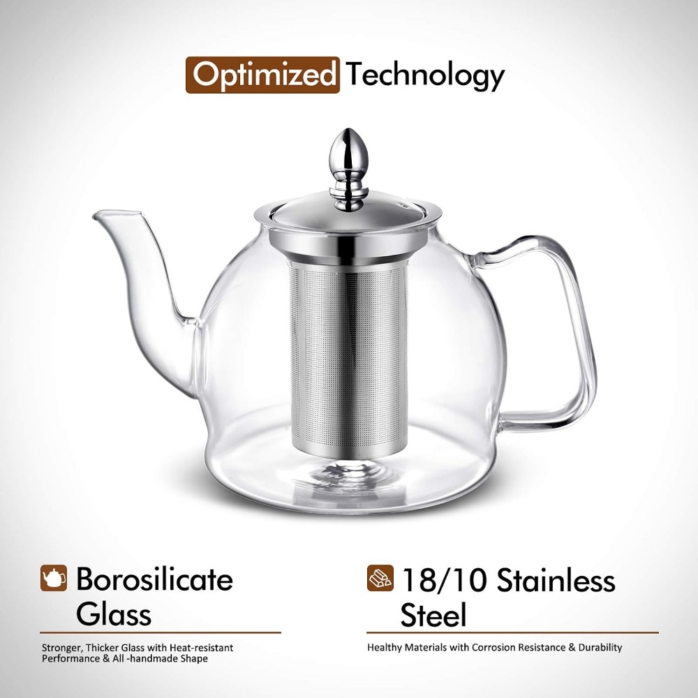 1000ml 유리 티포트, 분리형 인퓨저 포함, 가스레 - Loose Leaf Tea Infuser 리뷰 및 가격